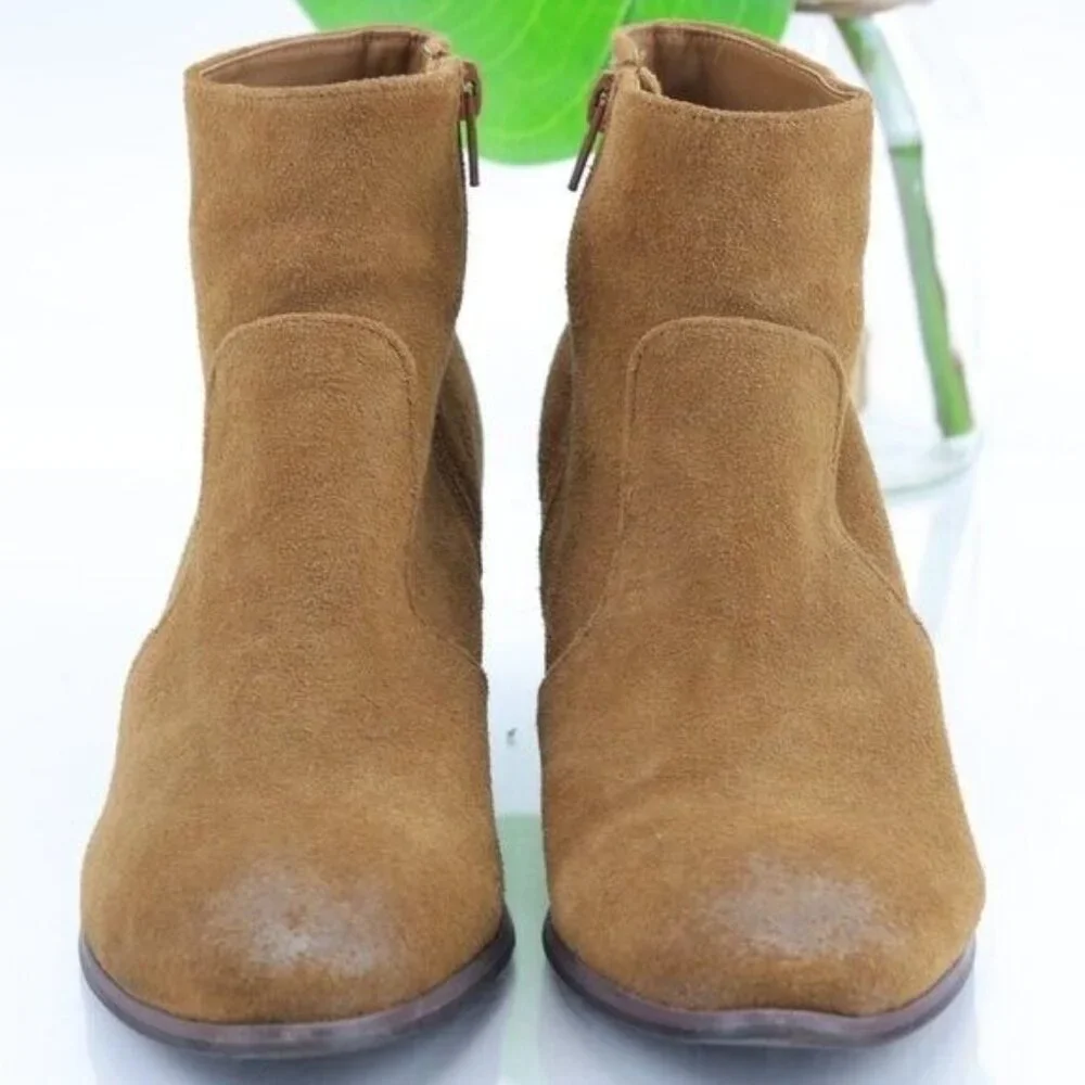 Steve Madden Women's Creek Boot Size 8.5 Bootie Tan Suede Western Low Block Heel - Picture 3 of 12